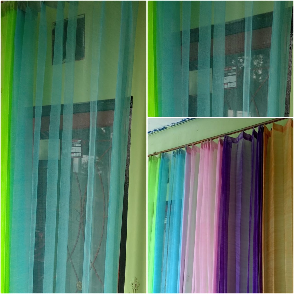 Gorden Vitrase Polos Warna Biru Muda