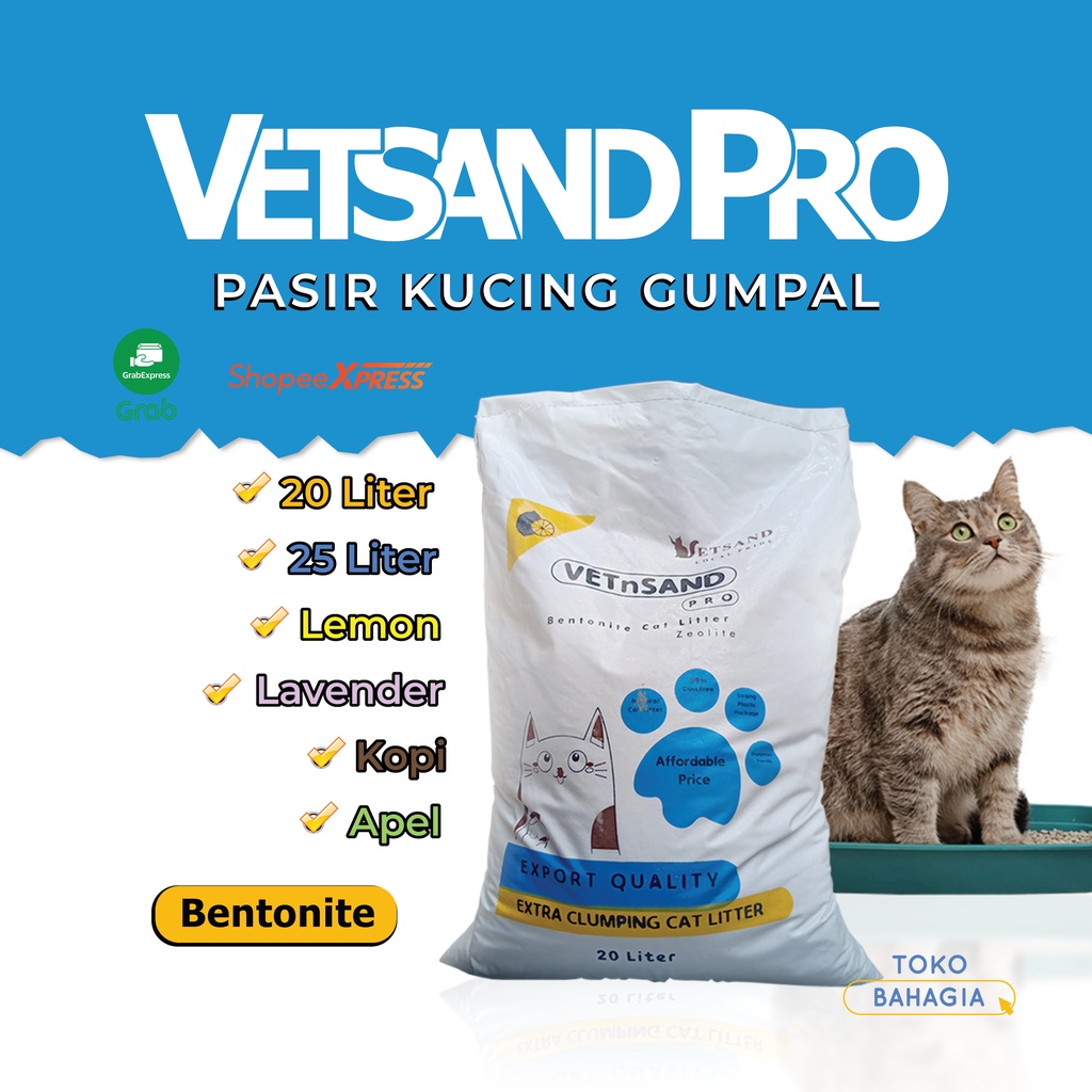 Vetsand Pro Pasir Kucing 20 Liter Pasir Gumpal Bentonite