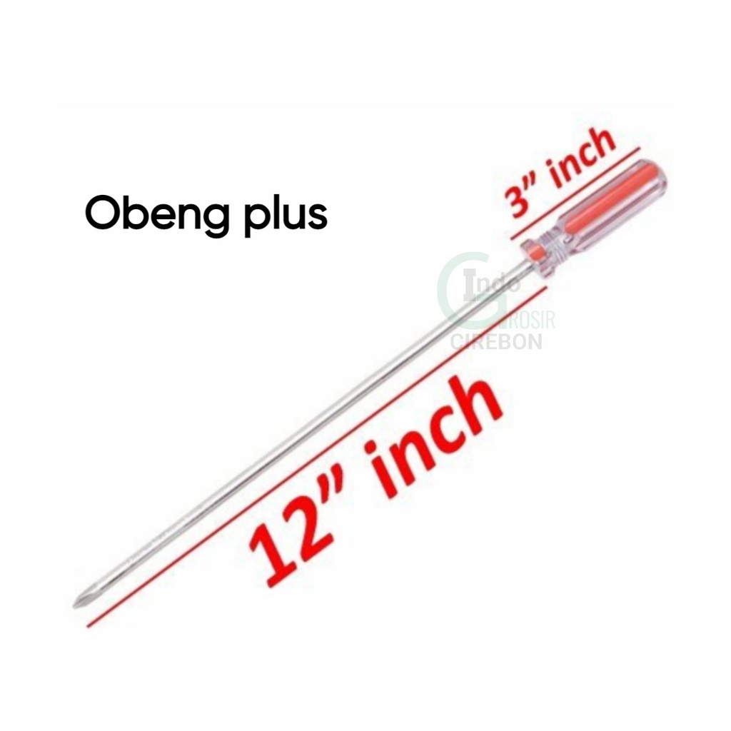 Obeng Panjang Set 2 Pcs 12 Inch 300 mm x 5 mm Plus Minus 30 cm Ujung Magnet Murah