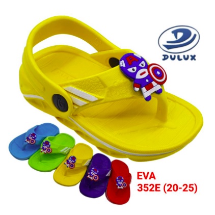 NUZ - DX-352E Sandal Jepit Anak Laki Laki Cowok Karakter Captain America Tali Belakang Merek Dulux Ukuran 20-25