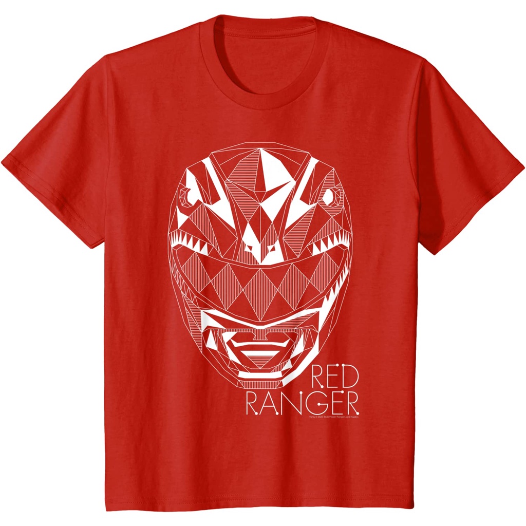 Kaos anak Power Rangers Red Ranger Polygon Line Art