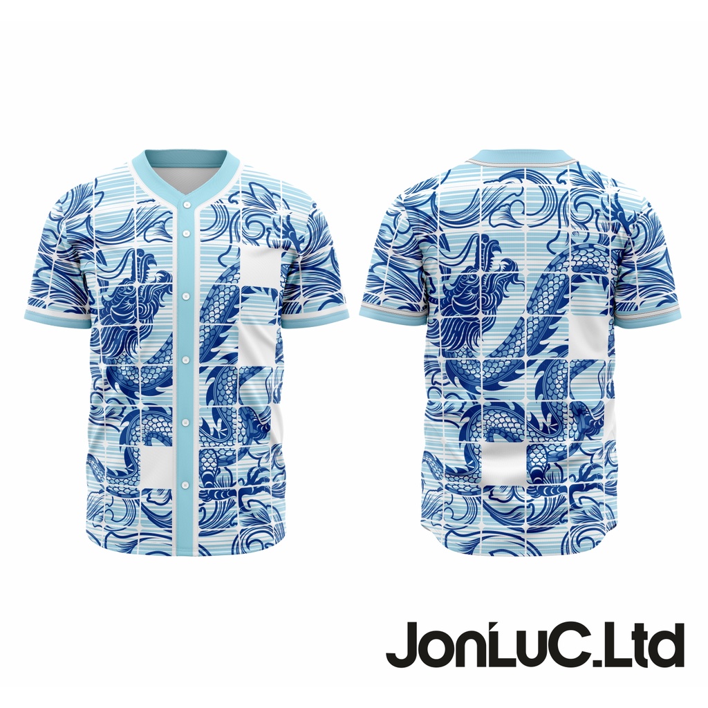 Baju Jersey Baseball Ryutoki Biru Langit Keren Limited Edition [Jersey OOTD Hip Hop] Unisex