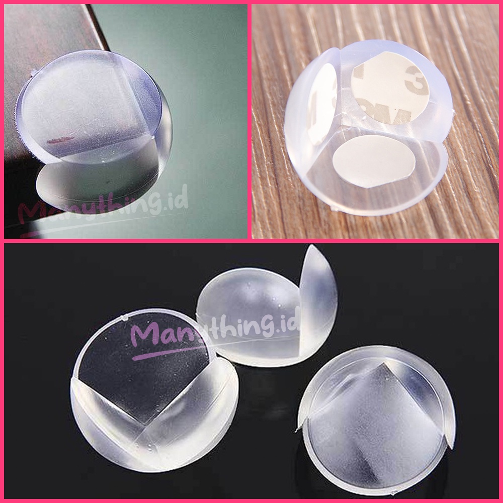 [Check Out 1000] Pelindung Sudut Meja Oval Transparan / Pengaman Siku Silicone Bening Karet 3M Ujung Kaca Kayu Lemari