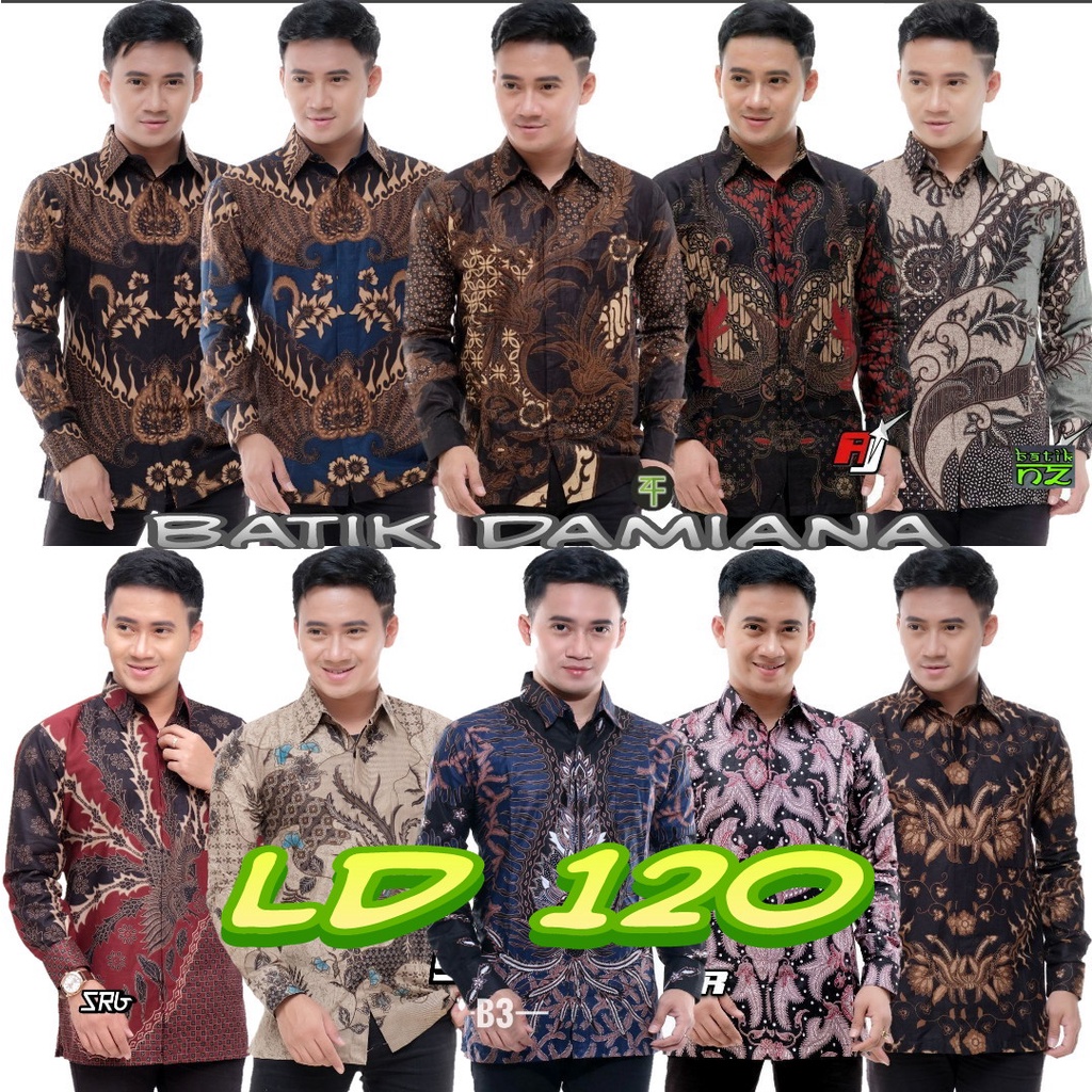 BIG SIZE Batik Pria Kemeja Batik Pria Lengan Panjang size M L XL XXL XXXL LD 120