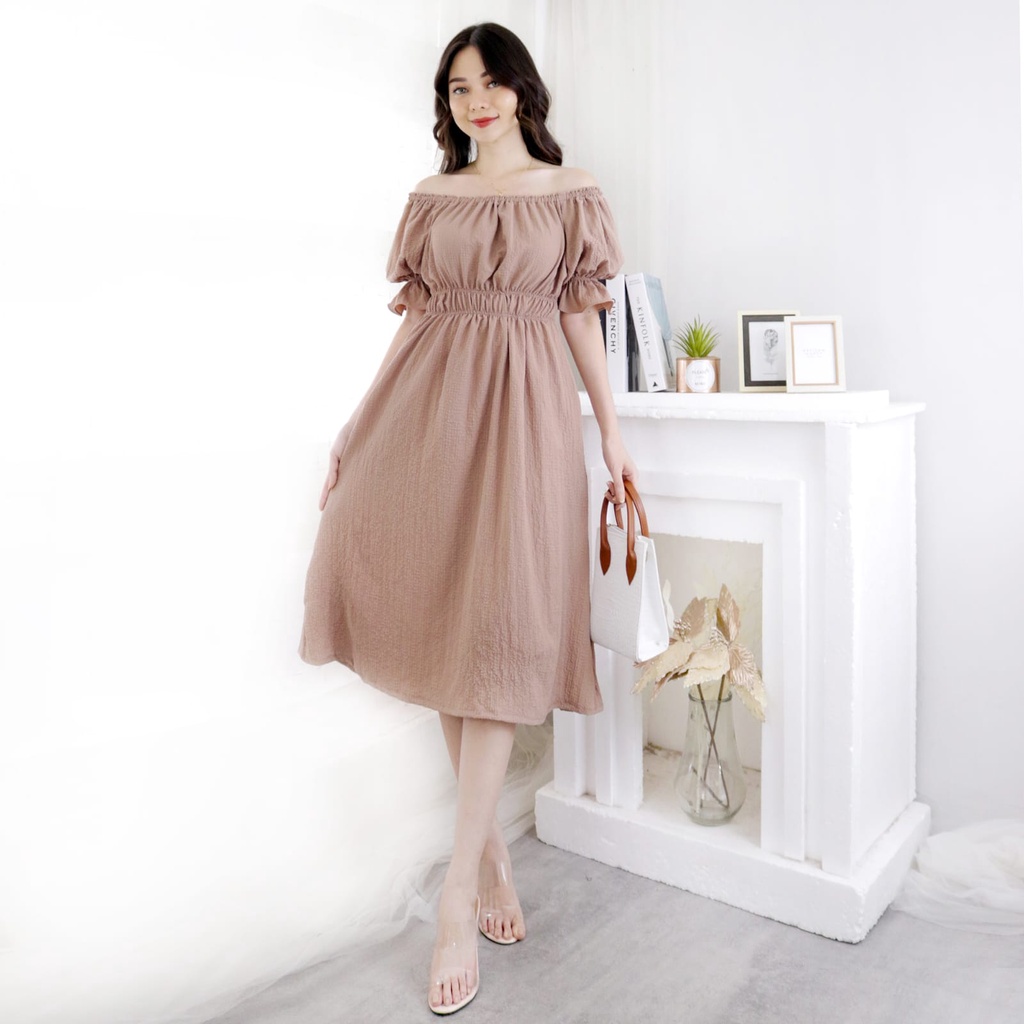 Dress 1090 Crincle Bubble Fashion Wanita