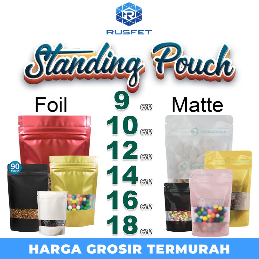 Standing Pouch VARIAN WINDOW FOIL & MATTE Plastik Klip DELKOCHOICE