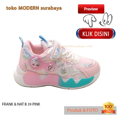 Sepatu anak perempuan sepatu sneakers lampu FRANK &amp; NAT B 39