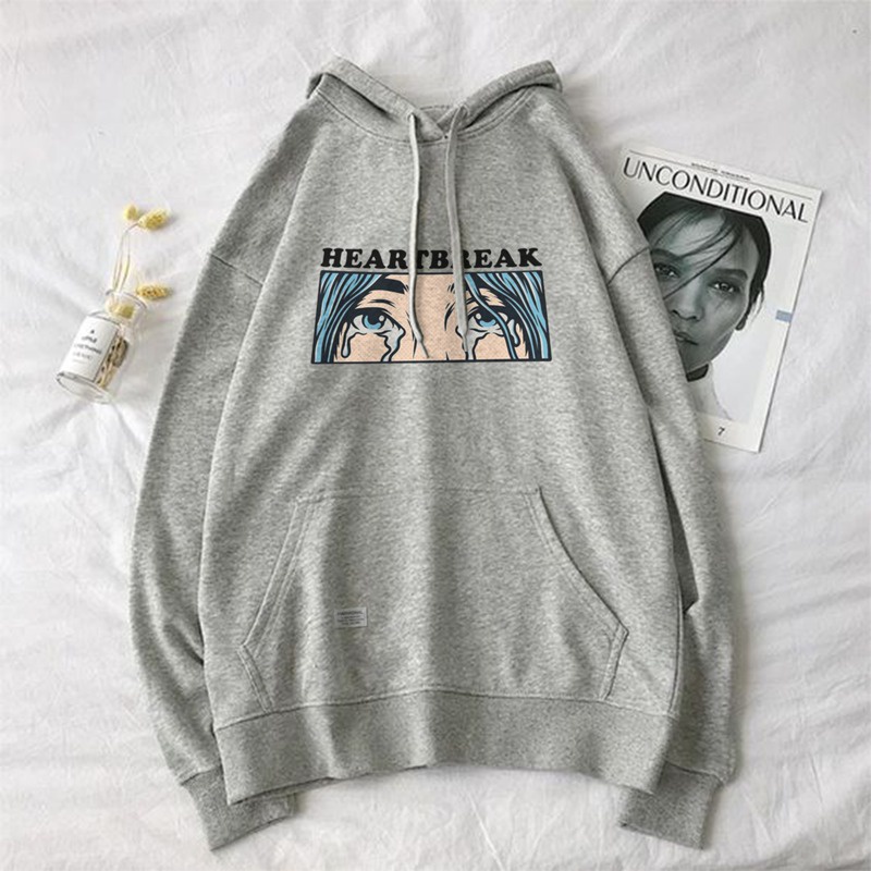 Parisdivarious Sweater Hoodie Jemper Heart Break Bahan Fleece Size S - XXL (Pria &amp; Wanita)