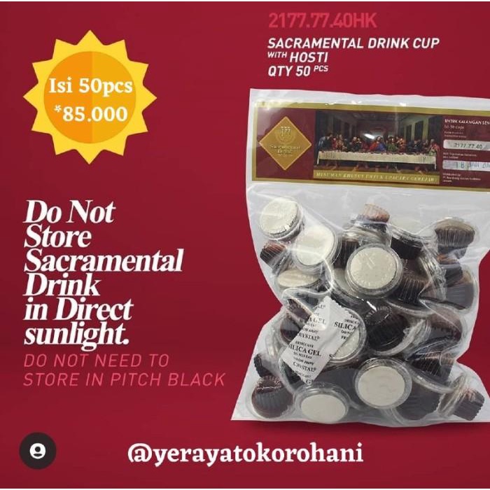 

Roti Perjamuan Kudus Hosti Polos + Anggur Cup Ros Gung Isi 50(Kantong) 001