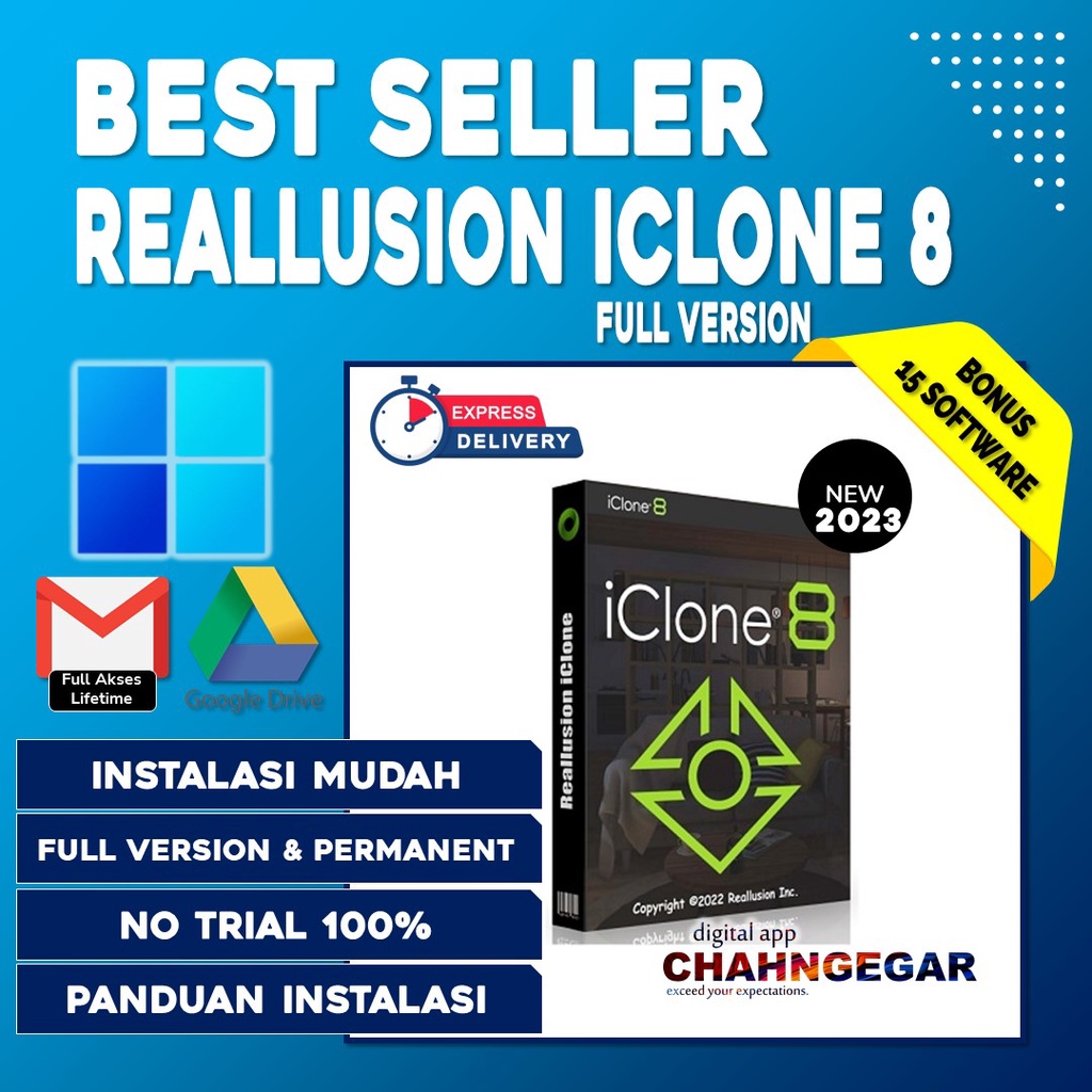 Reallusion iClone 8 Pro + Content Pack Asset Premium Full Version Software 3D Animator Content Asset Premium