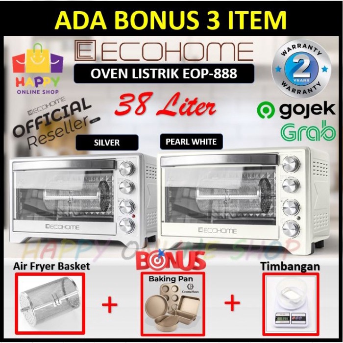 Oven Ecohome Electric Oven Platinum 38 Liter Low Watt Eop 888 Oven Listrik
