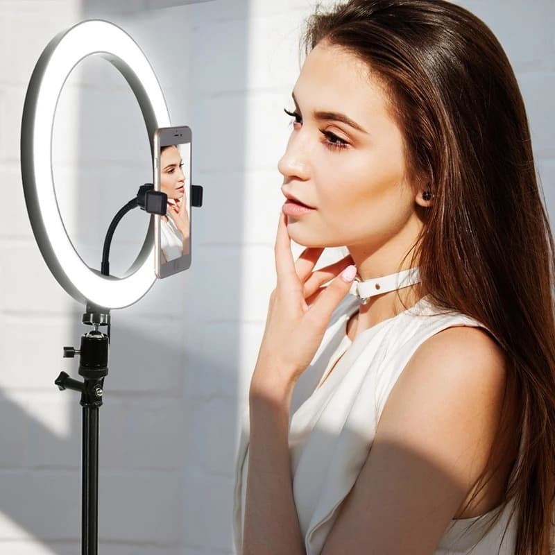 MH - Tripod Ring Selfie Light 26 Cm Tinggi 2 Meter 360 Rotation