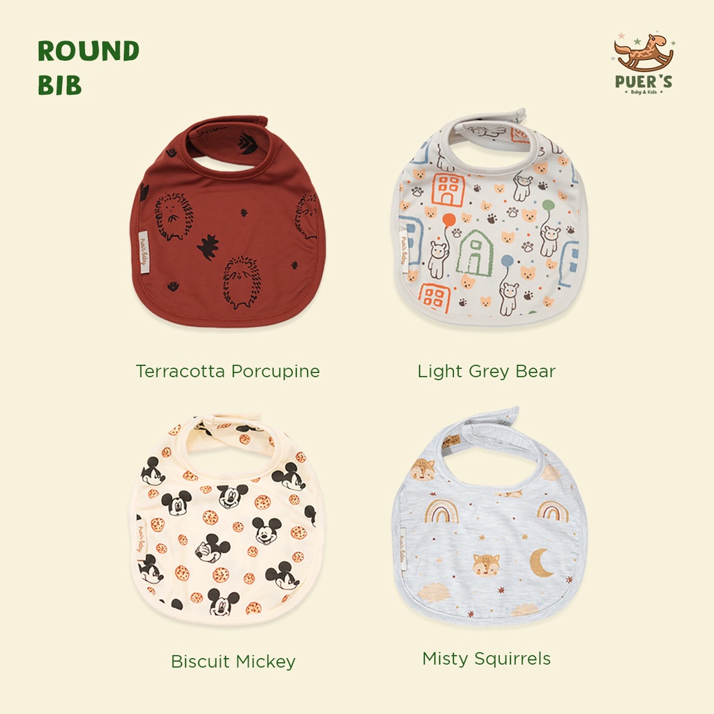 BIB BAYI / SLABBER BAYI / TADAH ILER / CELEMEK BAYI PUER'S MODEL ROUND BIB