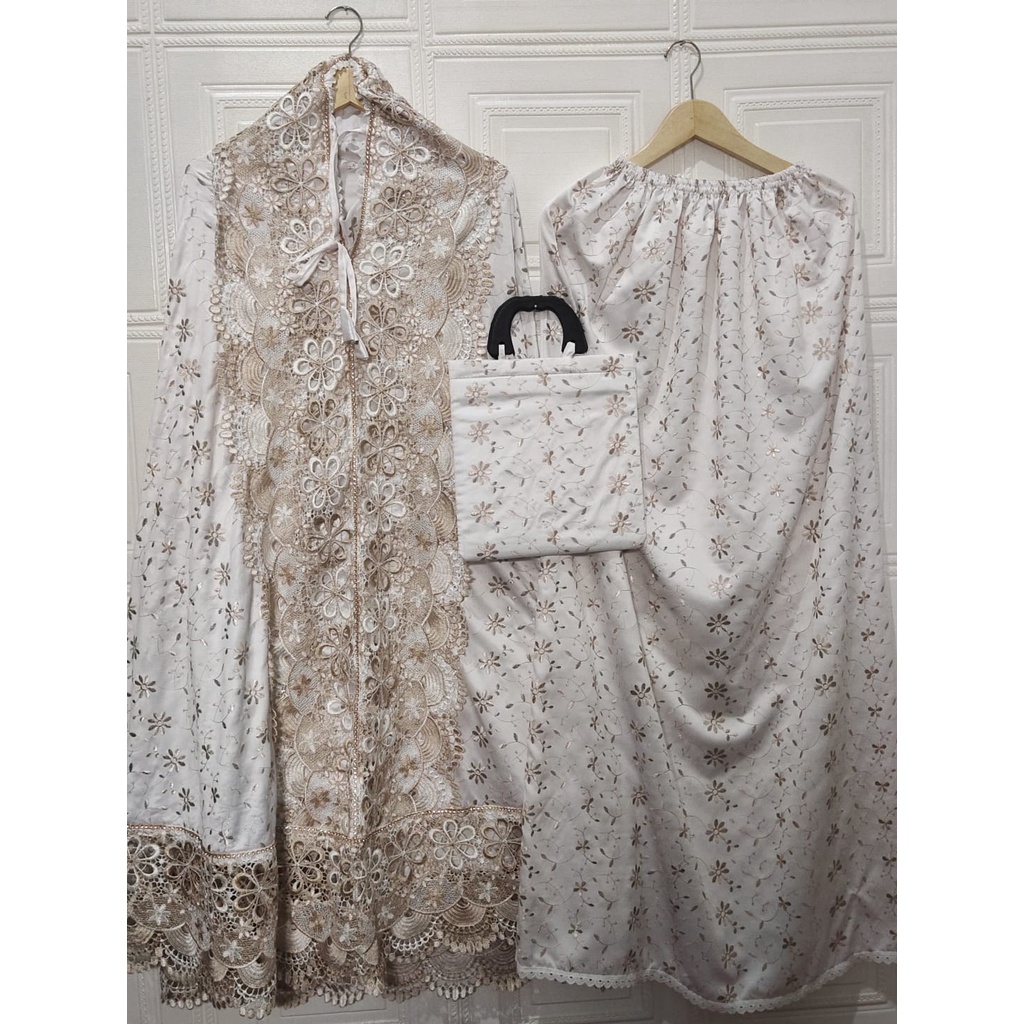 Mukena renda mewah / mukena bordir / mukena kd / renda mewah