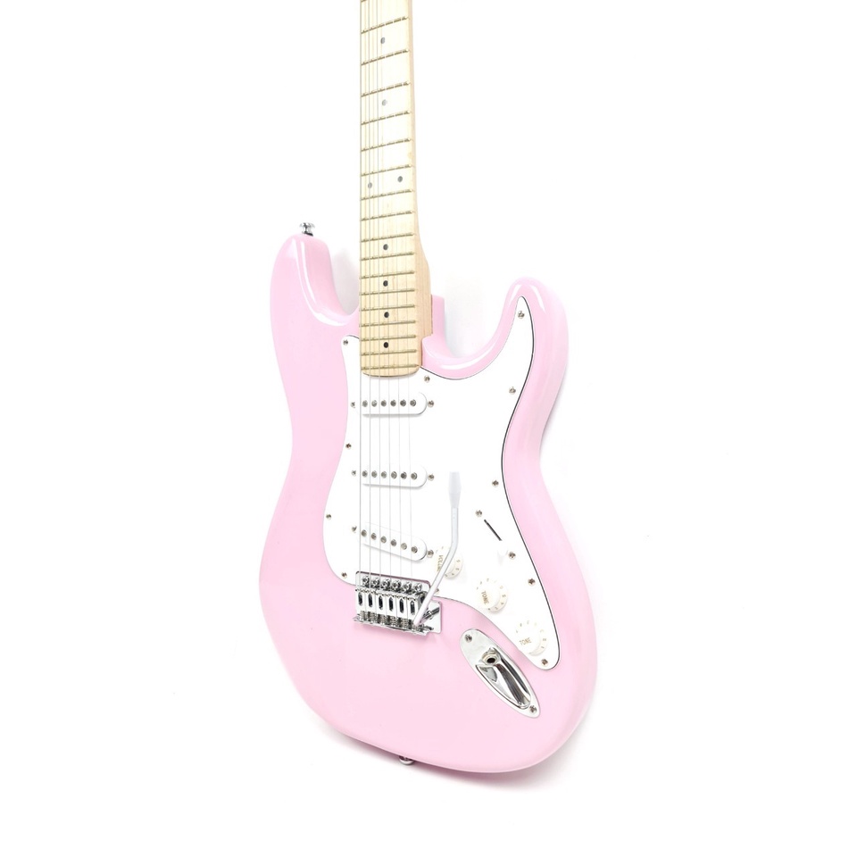 Gitar Elektrik Merk Fender Model Stratocaster Warna Shell Pink Bonus Tas dan Kabel Jack Listrik Strato Caster Murah Jakarta