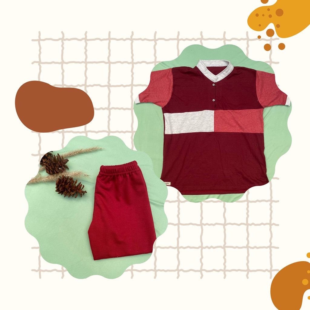 Baju Koko Kurta Anak Laki Laki Bahan Kaos Umur 7 8 9 10 11 12 Tahun Size Ukuran L XL XXL