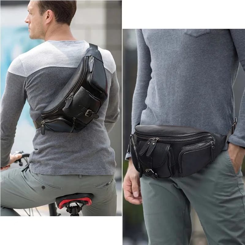 tas pinggang pria kulit sapi asli