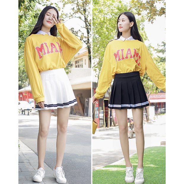 GirlWish Korean Mini Tennis Skort / Mini Skirt Tennis / Rok Pendek Korea / Rok Tennis Pendek 1289