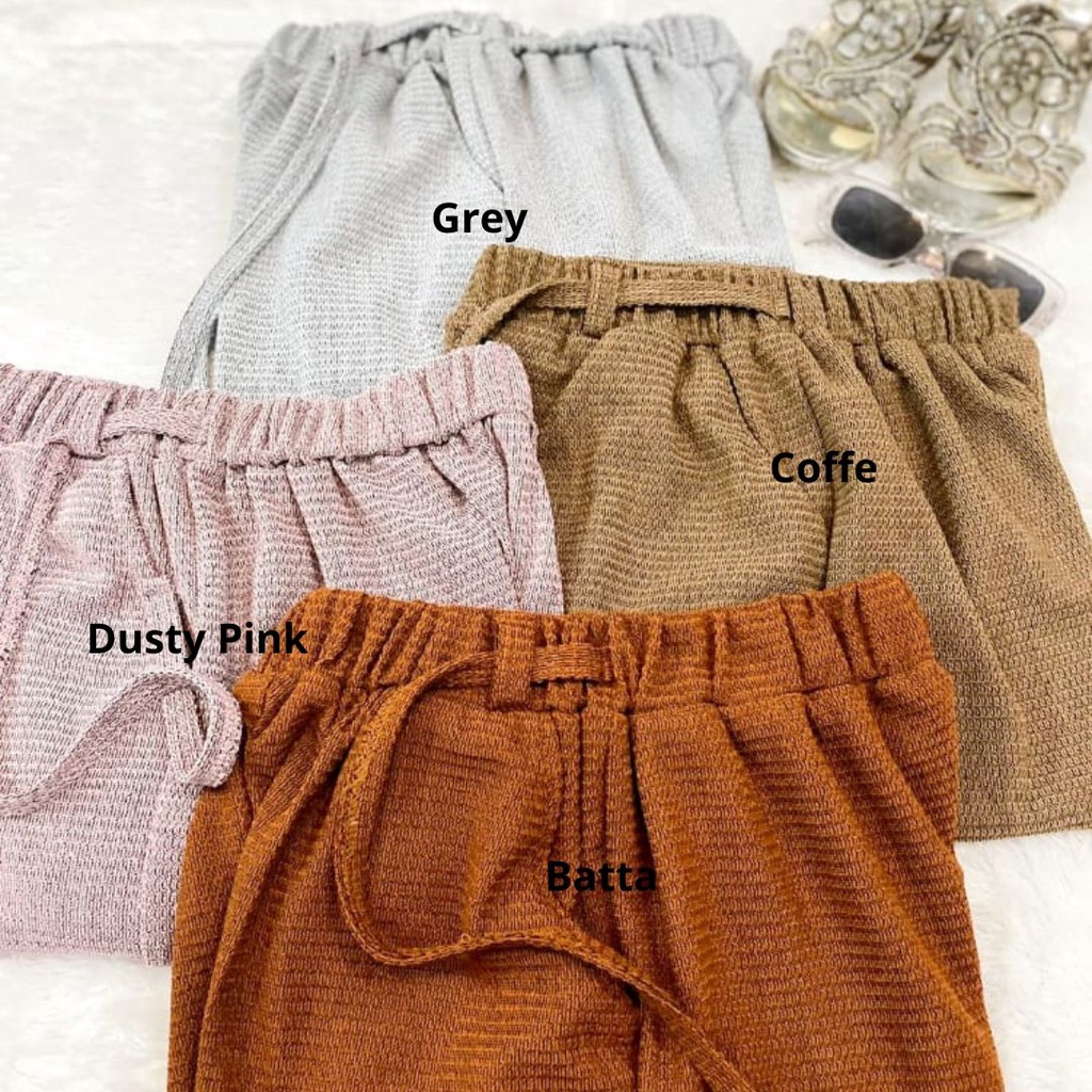 COLLUTE PANTS RAJUT TALI KECIL / CELANA KULOT WANITA ANTI KUSUT/ KULOT RIB KNIT WANITA