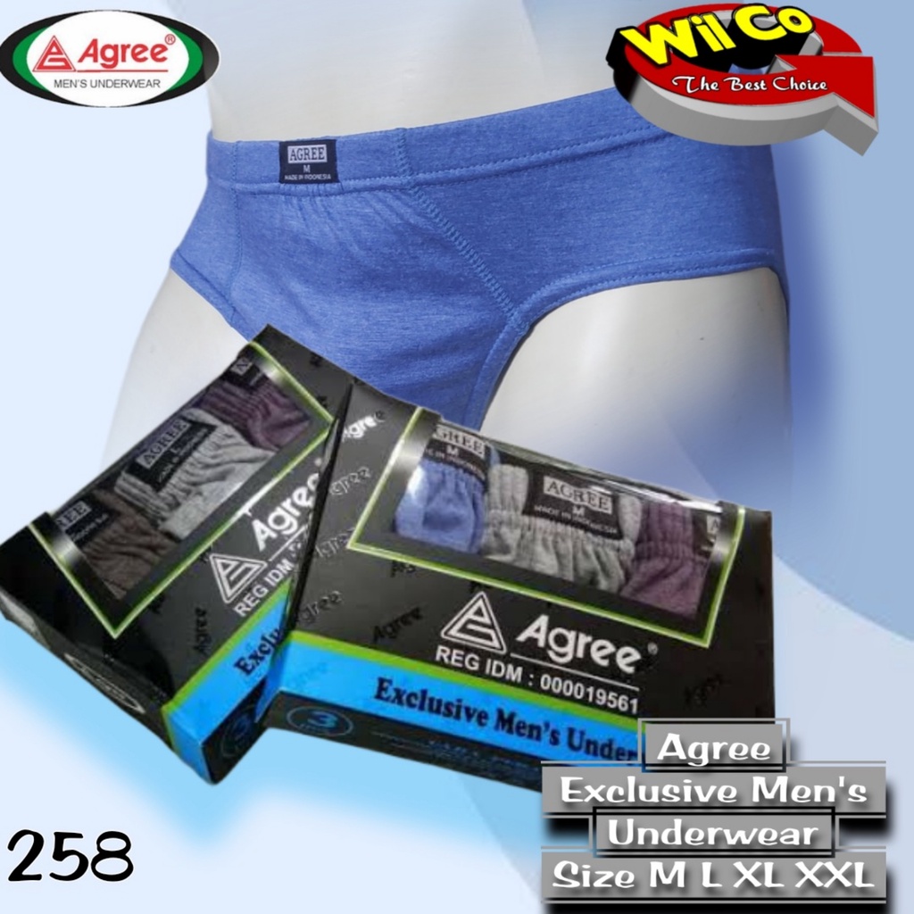 K258T - (DIJUAL PER 1 BOX ISI 3 Pcs) CELANA DALAM PRIA CD PRIA BRIEFT PAKAIAN DALAM PRIA AGREE SPORT SIZE M - XXL