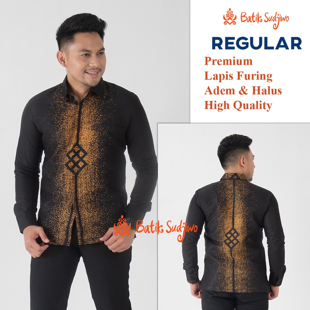 SUDJIWOBATIK 1130 Hem Kemeja Batik Pria Cowok Laki Laki Lengan Panjang Premium Lapis Furing Solo Laweyan Original