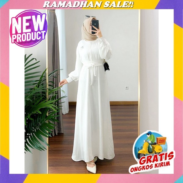 Gamis Polkadot Terbaru Ceruty/Gamis Katun Motif Polkadot/Gamis Wanita Dewasa/Gamis Polka/Pakaian Wan