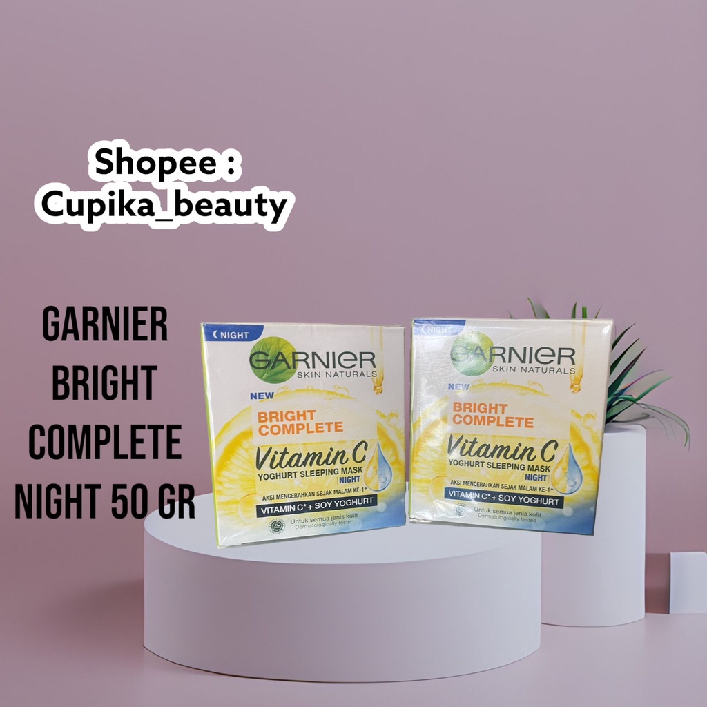 [oi] [ 50 gram pot night cream ] garnier bright complete night cream 50 gr pot // Garnier light Complete Night Yoghurt Sleeping Mask Night Cream 50ml