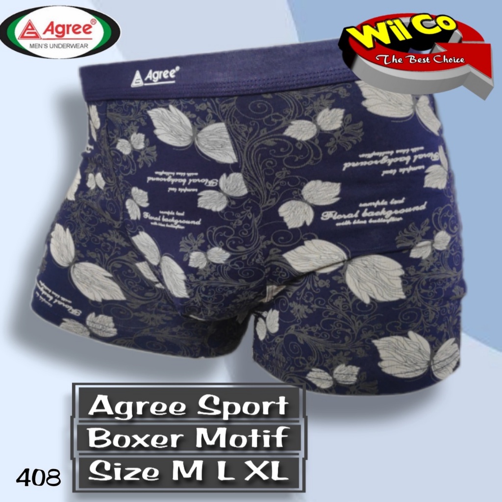 K408 - [Harga Per 1 Potong] CELANA DALAM PRIA [BOXER] AGREE SIZE M - XL