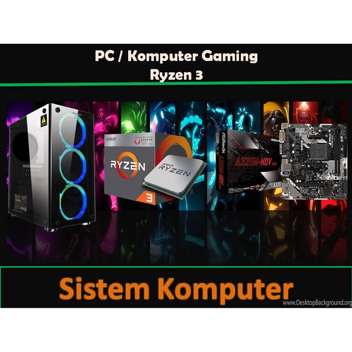 Pc Paket Cpu Rakitan Gaming 7 / Amd Ryzen 3 3200G / Ram 8Gb / Hdd 1Tb
