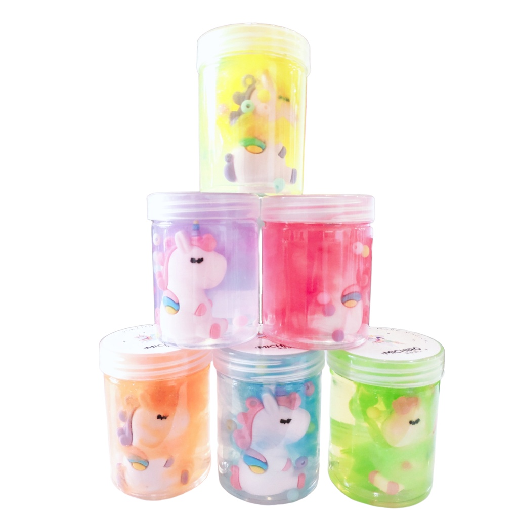 Michiro Mainan Anak Slime/Slime Unicorn/Slime Glitter Unicorn Glitter Slime And Beads