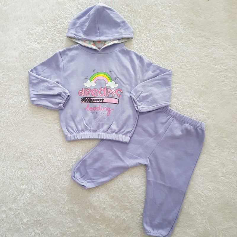 Setelan Anak Perempuan Hoodie Rainbow set