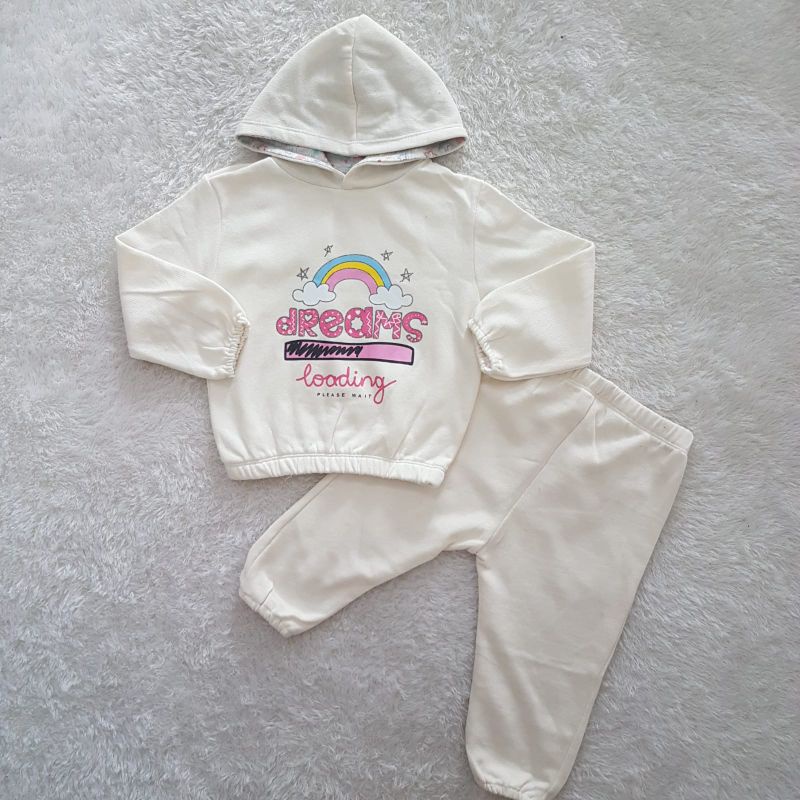 Setelan Anak Perempuan Hoodie Rainbow set