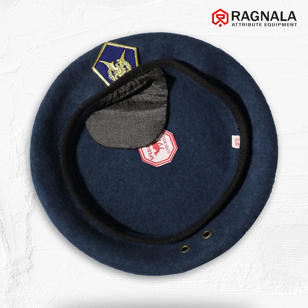 Baret Camel TNI AU dengan Emblem Satu Set