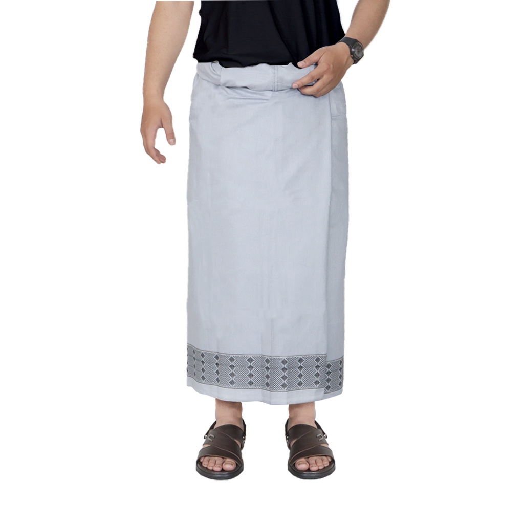 Sarung Dewasa warna Putih Polos Perlengkapan Sholat Pria Muslim Modern MC DMD002
