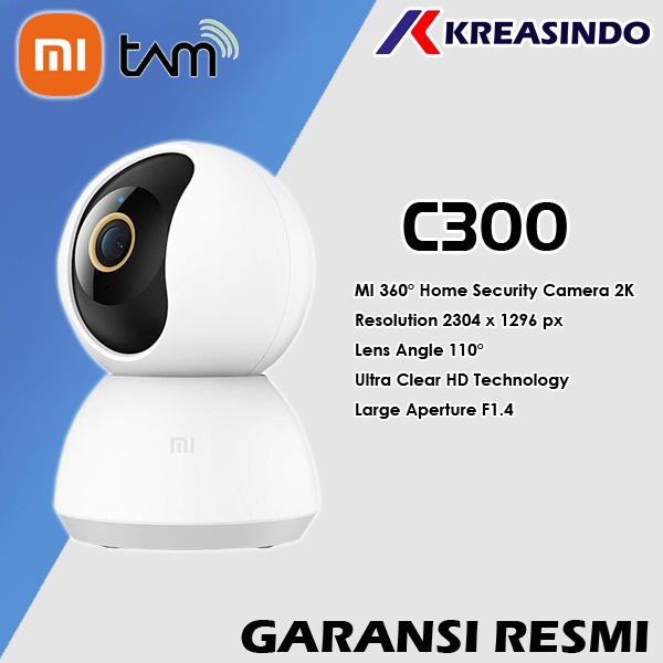 XIAOMI Smart Camera C300 360 2K Ultra Clear 3mp F1.4 AI Detection Garansi Resmi