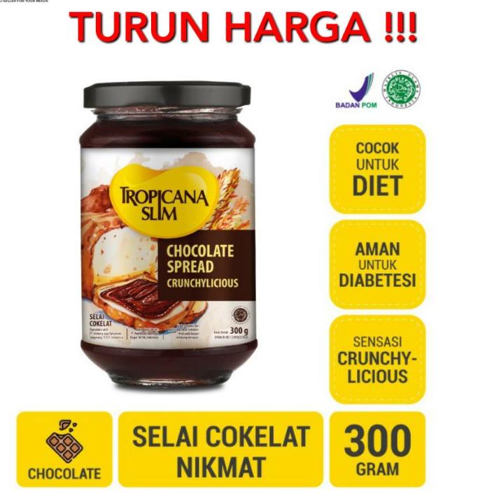 

Diskon⚡️⚡️-Tropicana Slim chocolate spread 300gr /strawberry jam selai coklat Strawberry / tropicana slim