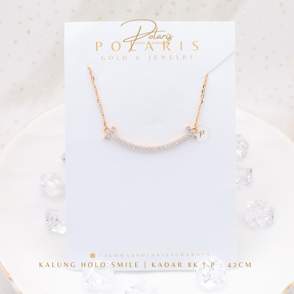 Kalung Smile BTAD Perhiasan Emas Kuning Kadar Emas Muda 375/8K KL15B
