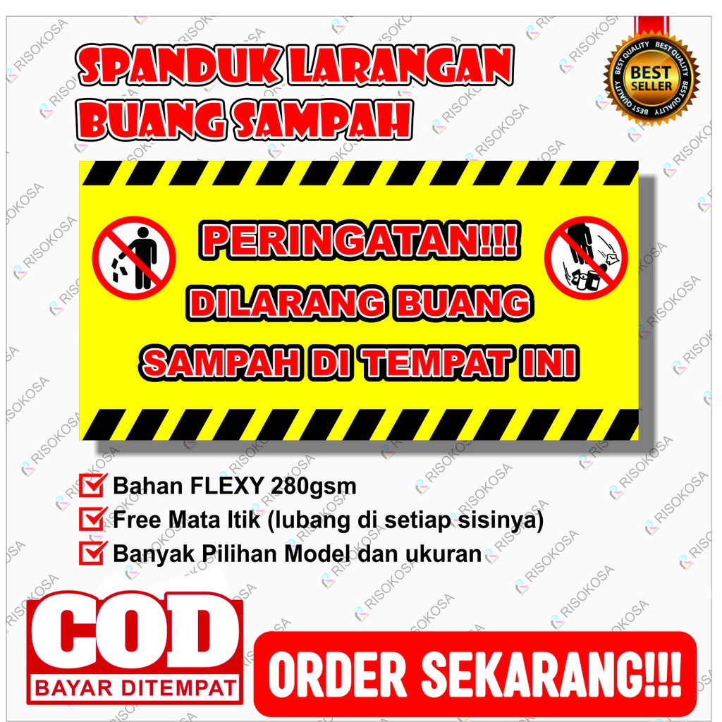 JUAL SPANDUK/BANNER LARANGAN BUANG SAMPAH