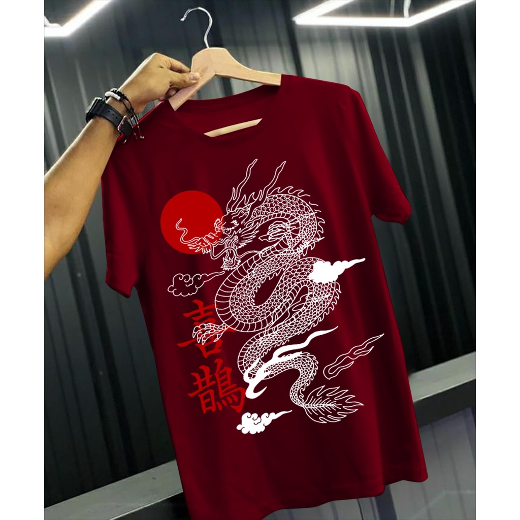 KAOS KEREN DISTRO NAGA BULAN KEREN SABLON DIGITAL PRINTING JUMBO