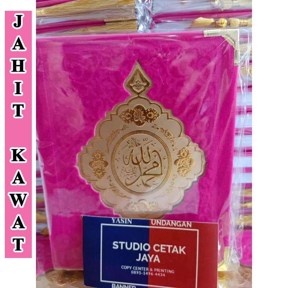 Cetak Yasin Terjemahan Hard Cover Beludru 148 Hal Free Siku Tasbih
