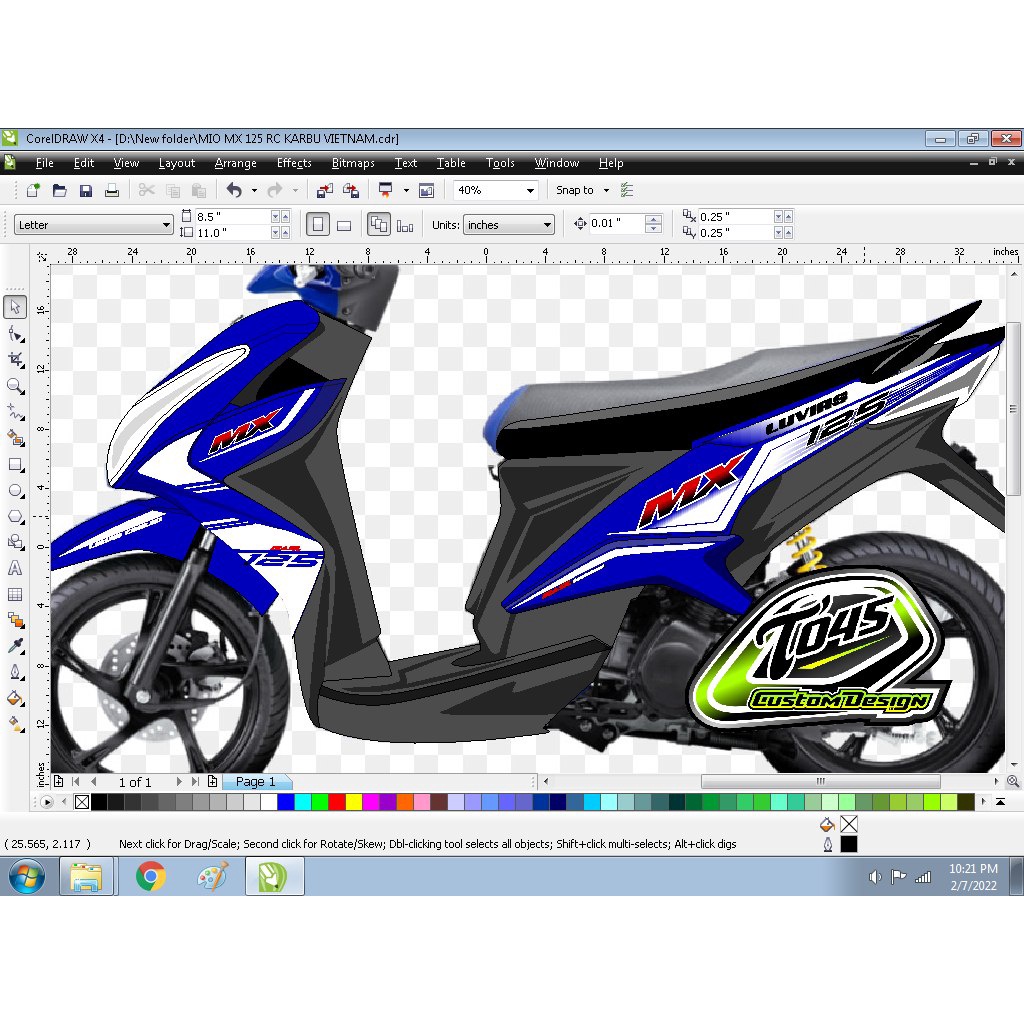 Sticker Striping xeon karbu rc mio 125 mx thai