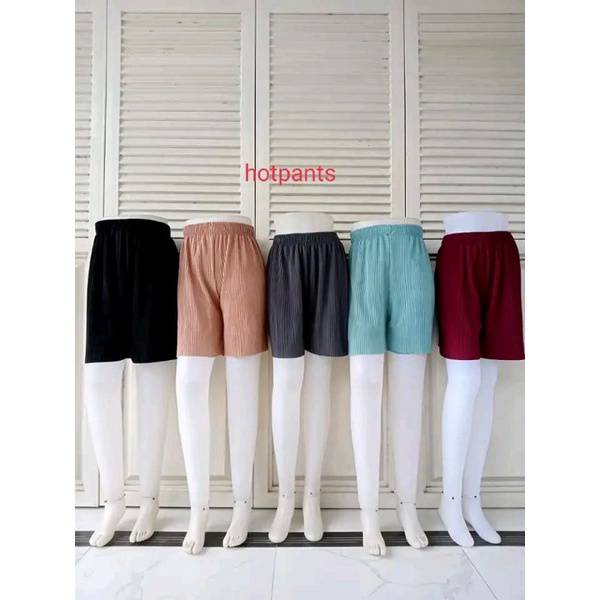 PROMO! CELANA KULOT HOTPANT LIDI PLISKET JUMBO MUAT bb 35-80 kg! CELANA HOTPANT PLISKET LIDI CANTIK / KULOT HOTPANT PLISKET WANITA SANTAI DIRUMAH! CELANA WANITA HOTPANT KULOT PLISKET LIDI PENDEK KEKINIAN / KULOT HOT PANT MINIMALIS NEW!