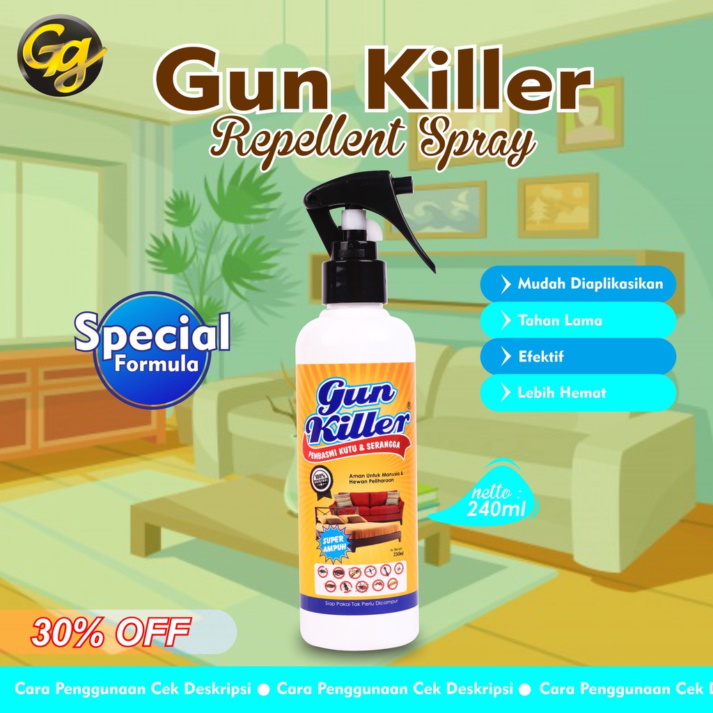 Obat Anti Kutu Kasur Tungau Gun Killer / Pembasmi Kutu Kasur Tungau Ampuh Obat Tungau Racun Tungau