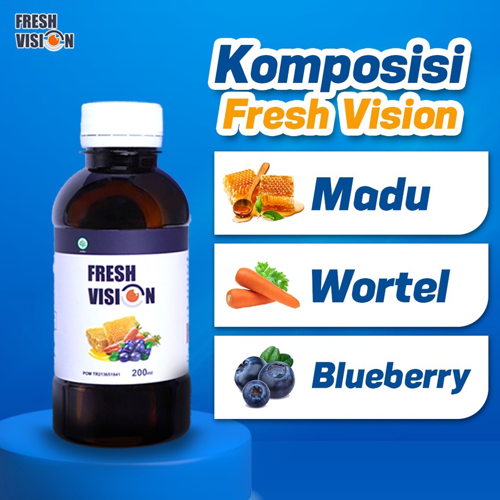 Fresh Vision Paket 2 Botol - Suplemen Madu 100% Original Bantu Atasi Mata Minus Mines Penglihatan Buram Kabur Mata Mudah Lelah Kemerahan Kering Gatal Cegah Katarak