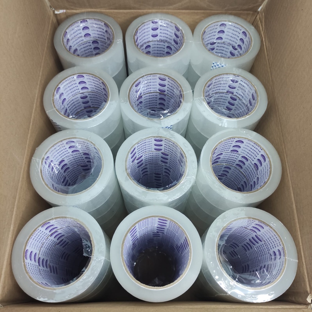 LAKBAN BENING/PACKING TAPE MEREK PLUTO LEBAR 45MM PANJANG 100 YARD LAKBAN OPP B8370