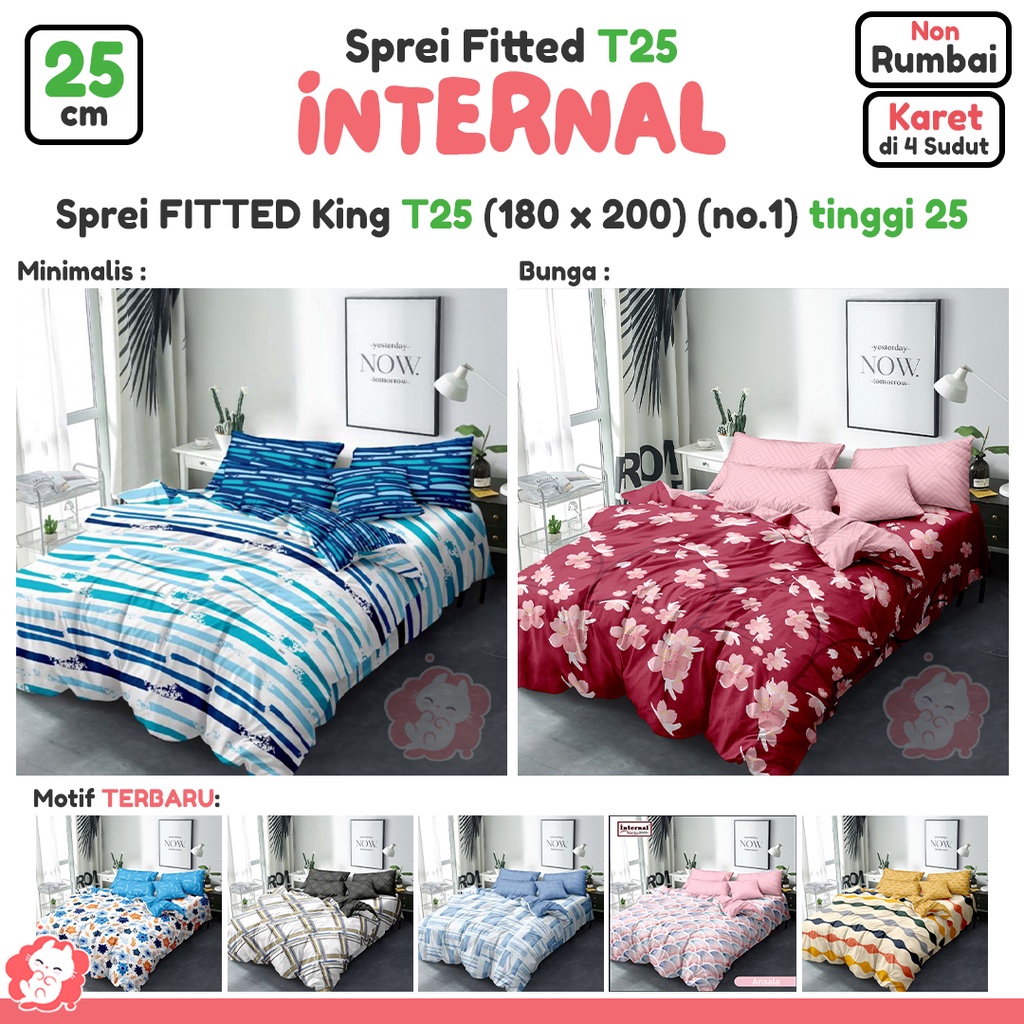 Sprei King T25 (180 x 200) (no.1) INTERNAL tinggi 25