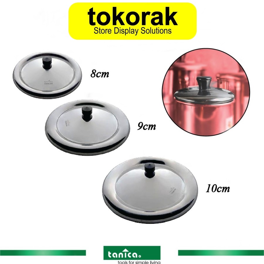 TUTUP GELAS TANICA GLASS LID STAINLESS STEEL