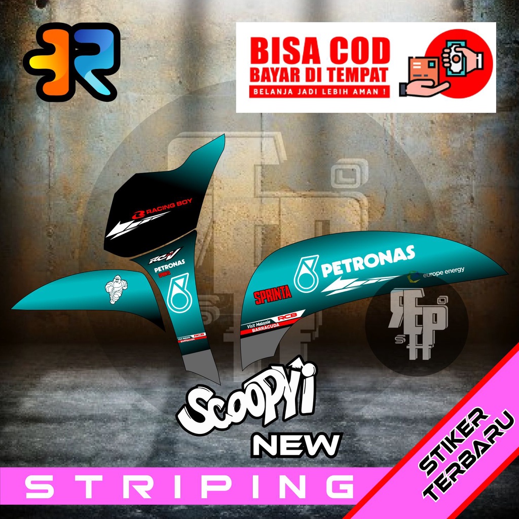 Striping Scoopy New Variasi Desain Petronas Stiker