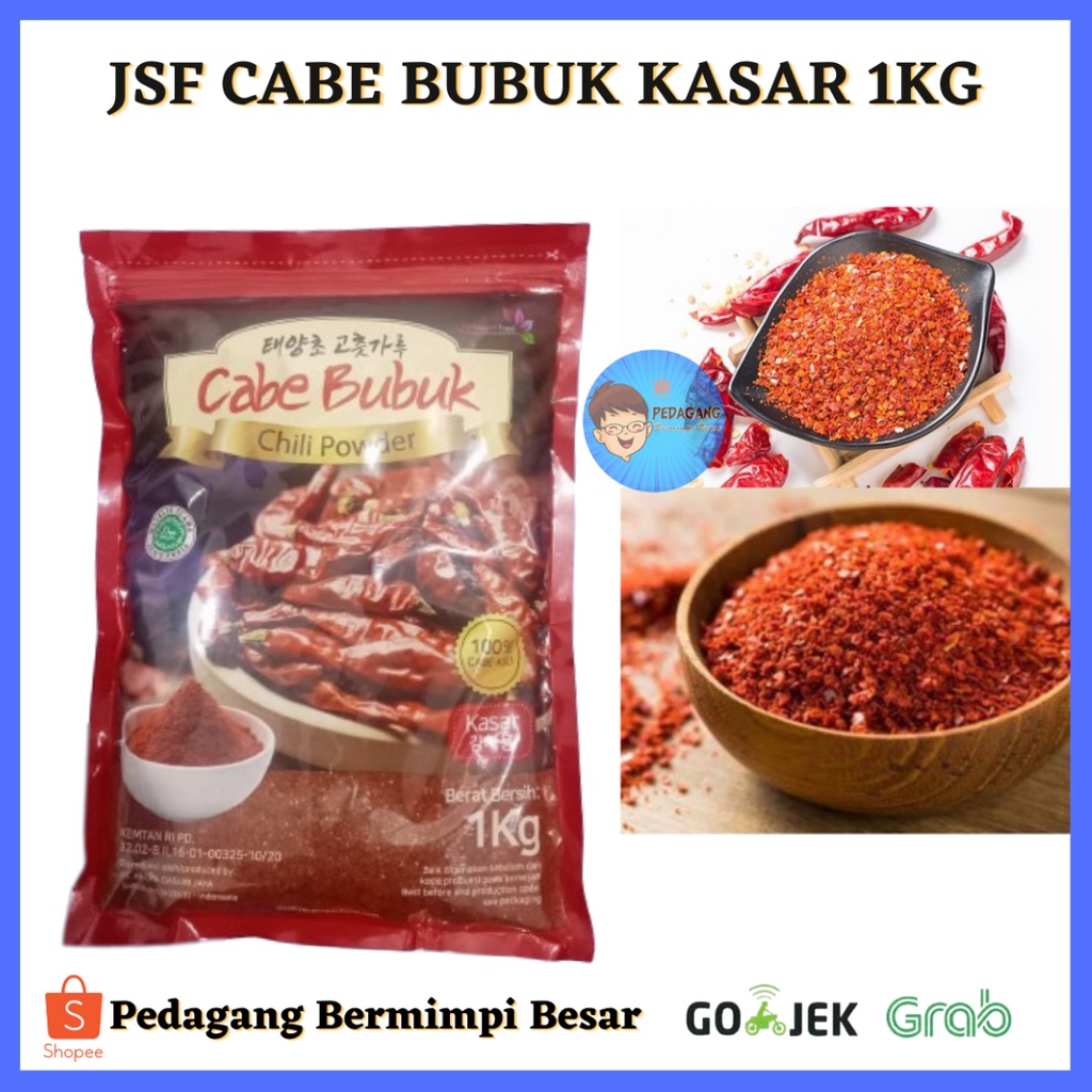 JSF CABE BUBUK KASAR 1KG/ Chili Powder Kasar/ Cabe Bubuk Kasar/ Gochugaru - Bubuk Cabe Kasar / Chili Powder Kasar 1kg