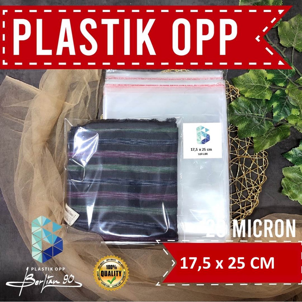 

PLASTIK OPP 17,5 X 25 CM 20 MIC isi 100 pcs / PLASTIK BUKU / PLASTIK UNDANGAN / PLASTIK JILBAB